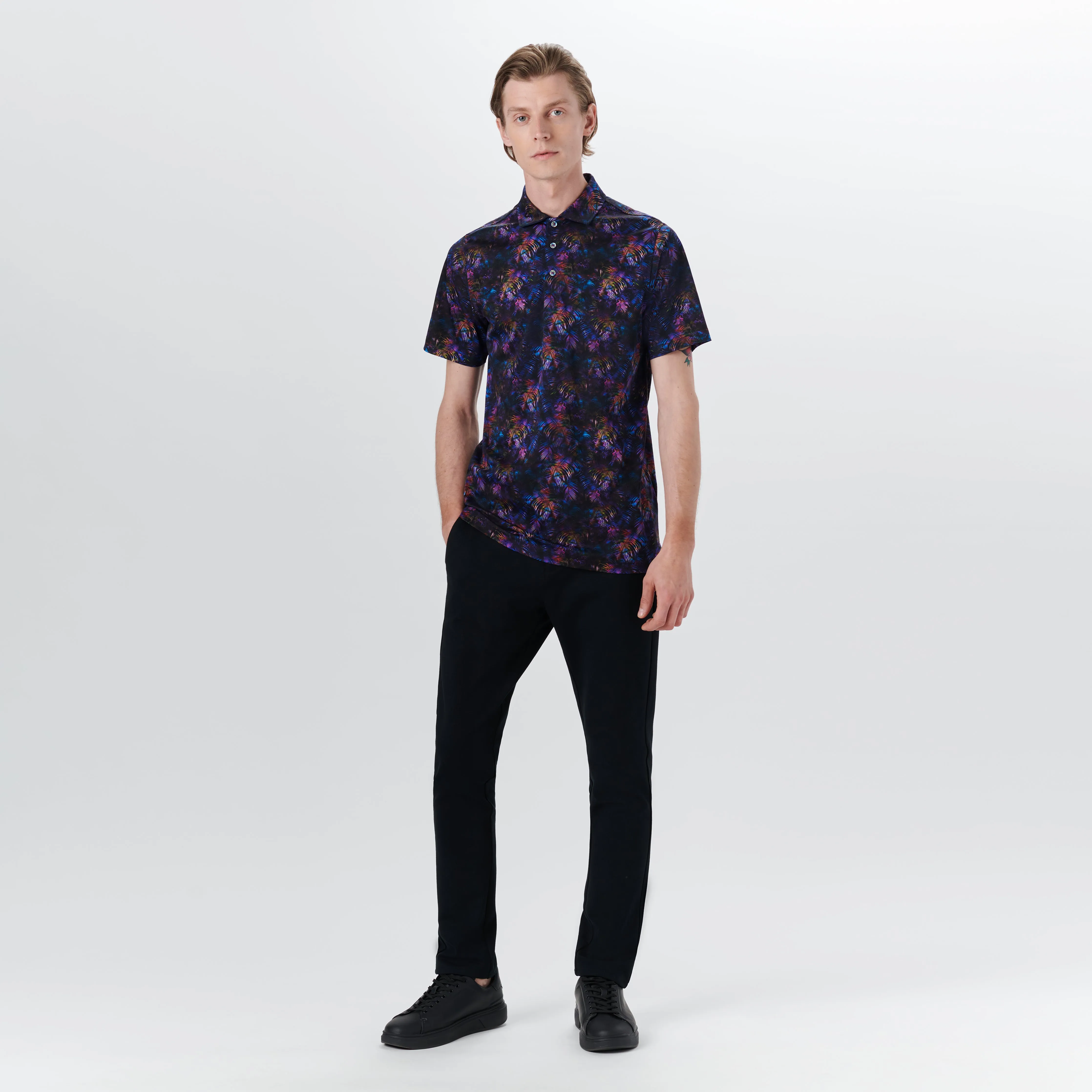 HENDRIX Palm Leaf Print Polo