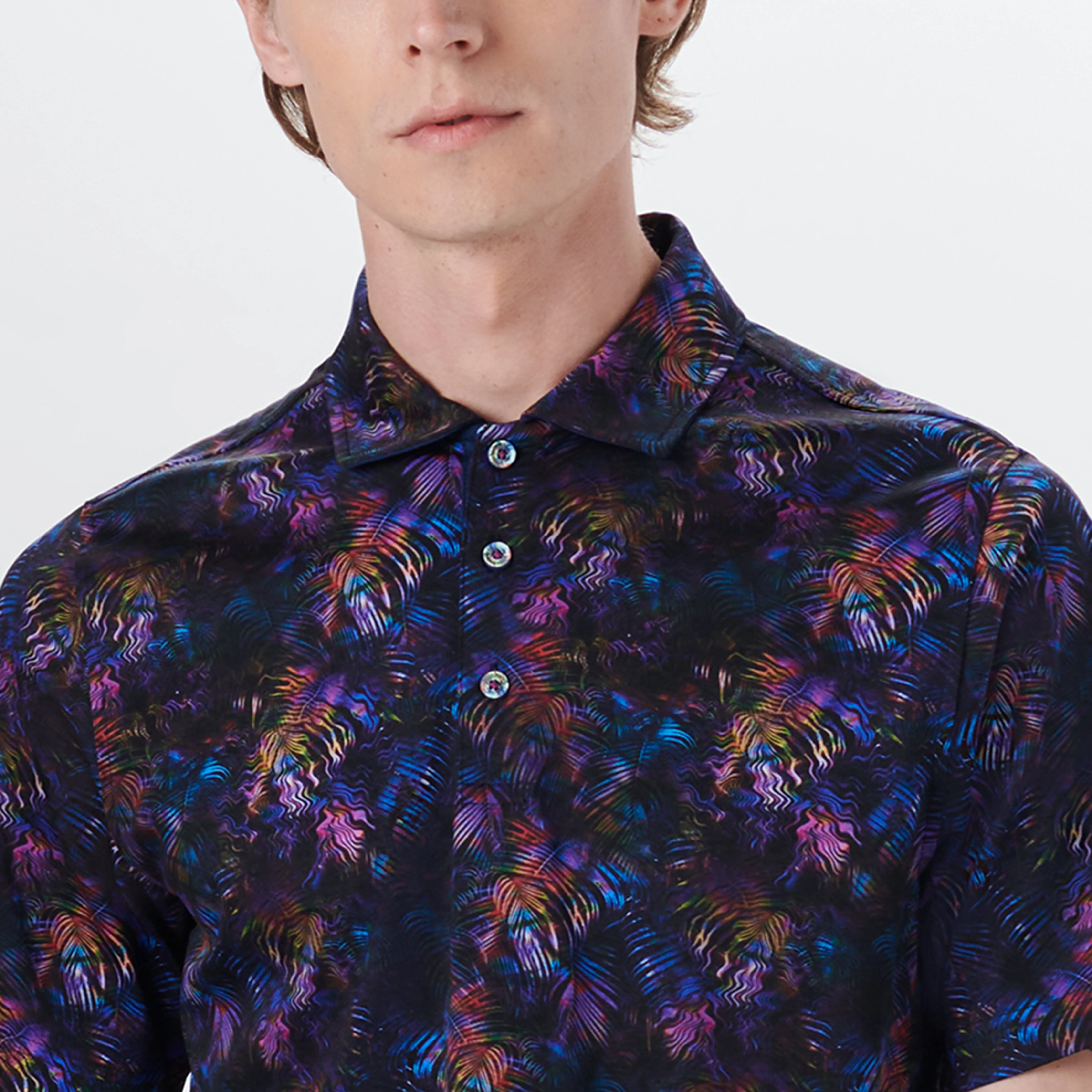 HENDRIX Palm Leaf Print Polo