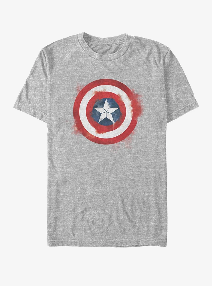 Hot Topic Marvel Avengers: Endgame Captain America Spray Logo T-Shirt