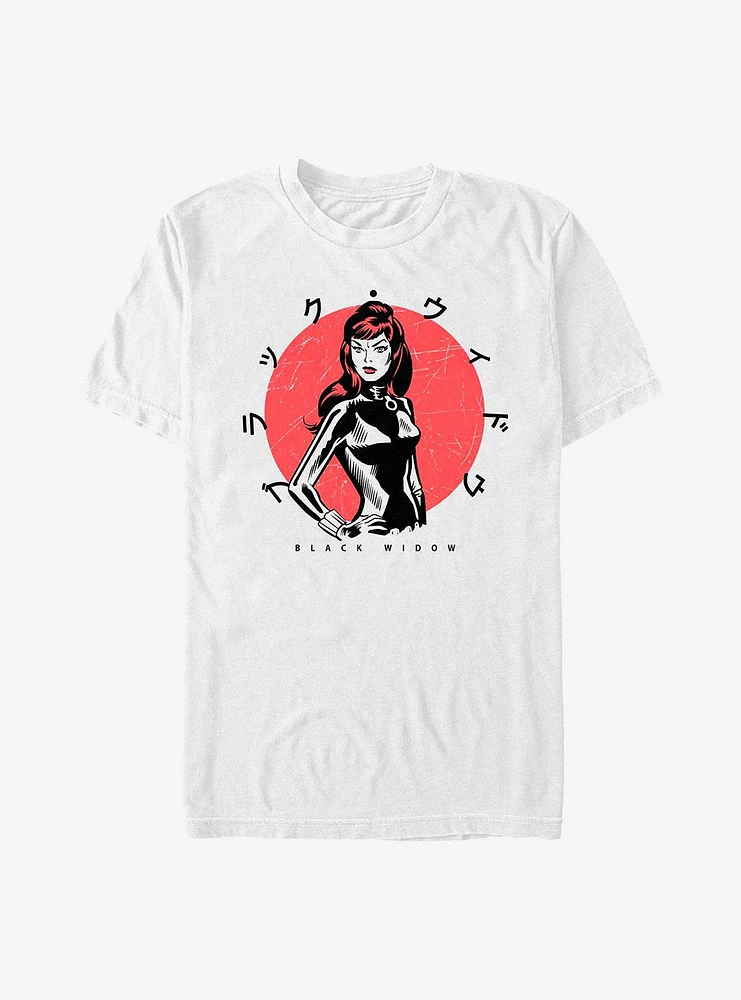 Hot Topic Marvel Black Widow Kanji T-Shirt