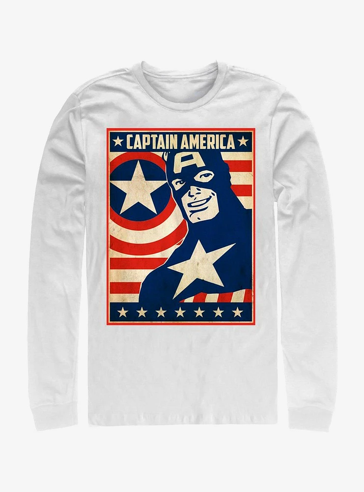 Hot Topic Marvel Captain America Da Poster Long-Sleeve T-Shirt