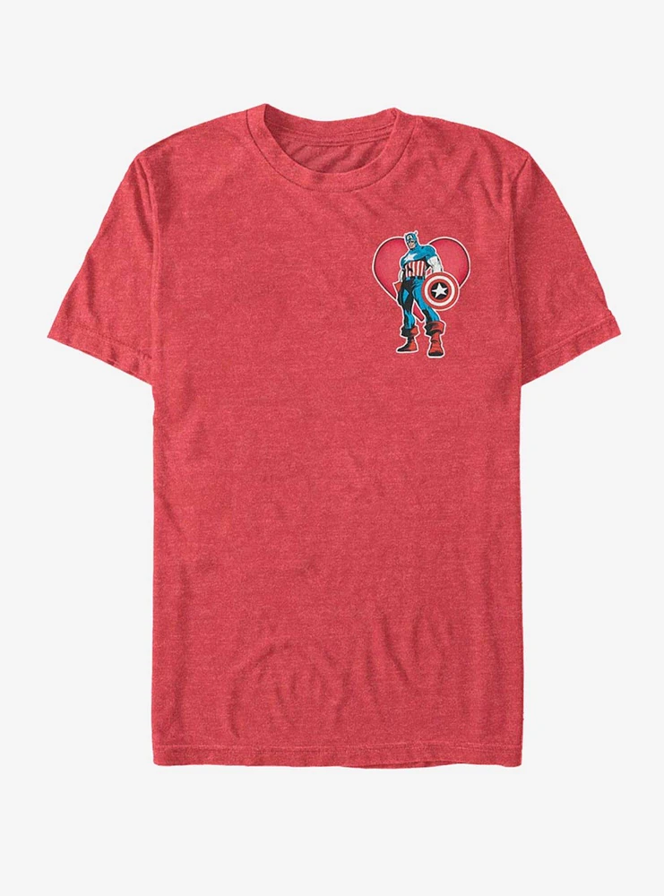 Hot Topic Marvel Captian America Heart Pocket T-Shirt