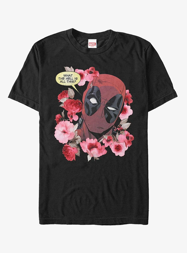 Hot Topic Marvel Deadpool Flowers T-Shirt