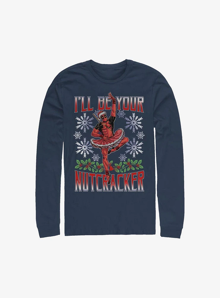 Hot Topic Marvel Deadpool Nutcracker Holiday Long-Sleeve T-Shirt