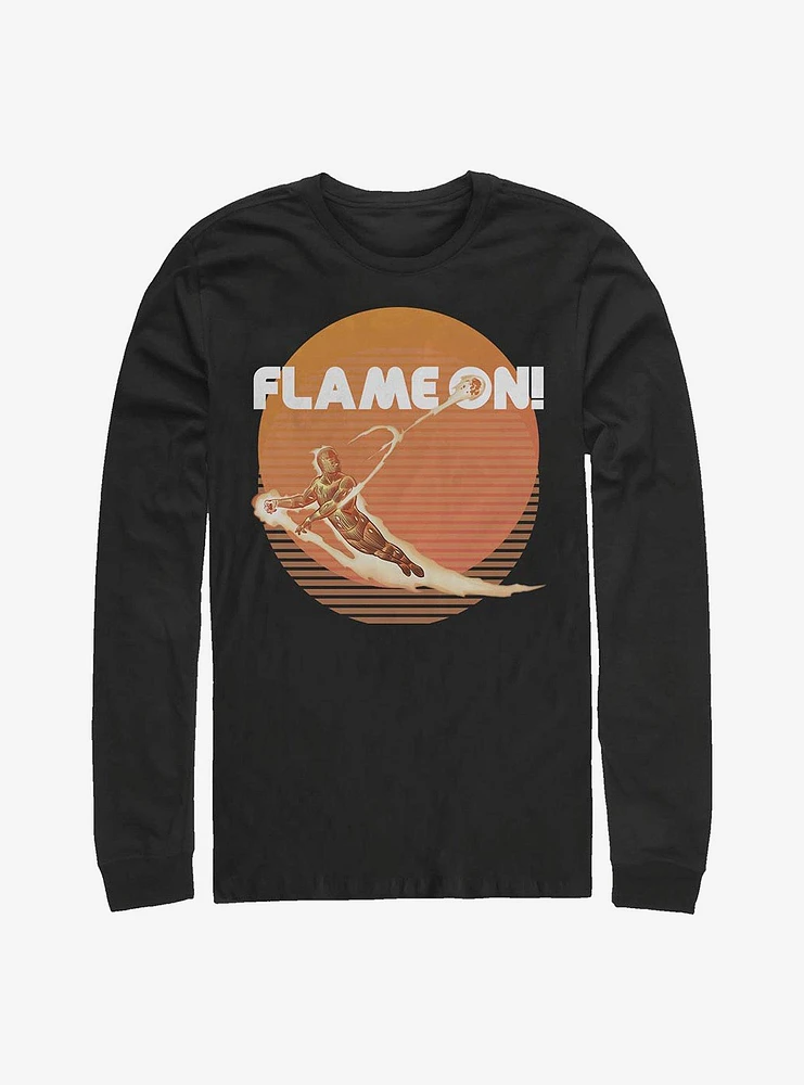 Hot Topic Marvel Fantastic Four Retro Flame Long-Sleeve T-Shirt