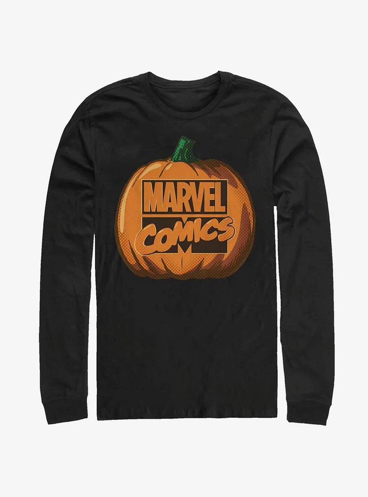 Hot Topic Marvel Logo Pumpkin Long-Sleeve T-Shirt