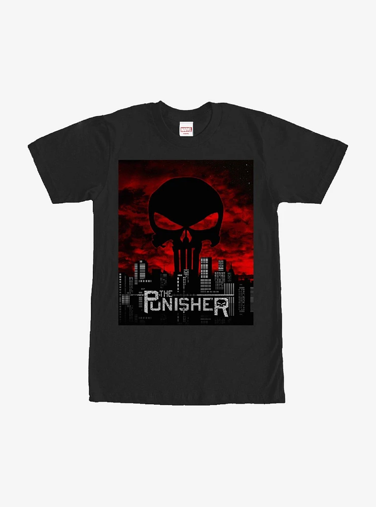 Hot Topic Marvel The Punisher Skyline T-Shirt