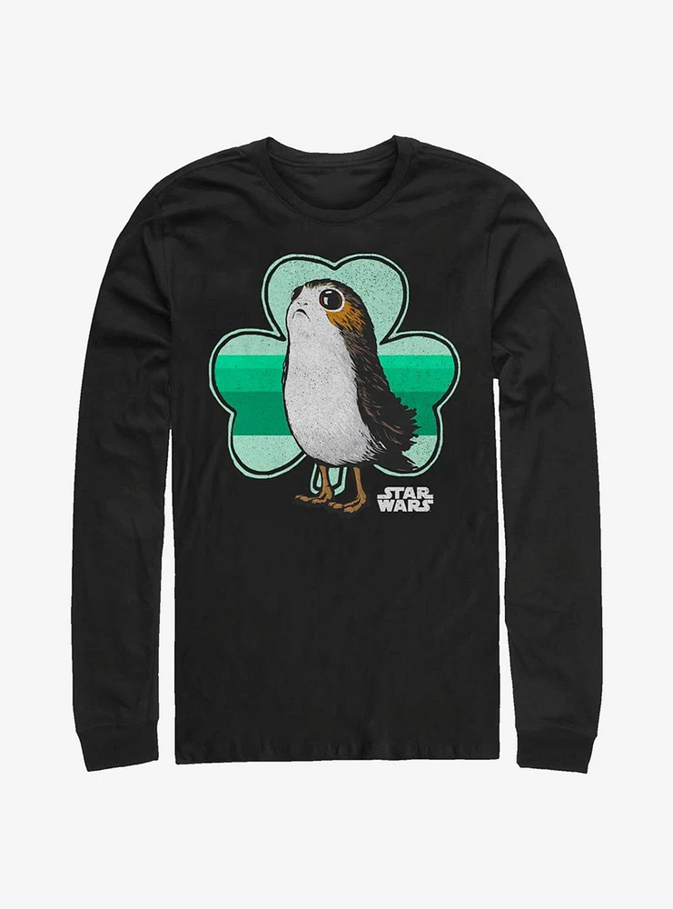 Hot Topic Star Wars Eipisode VIII The Last Jedi Porg Clover Long-Sleeve T-Shirt