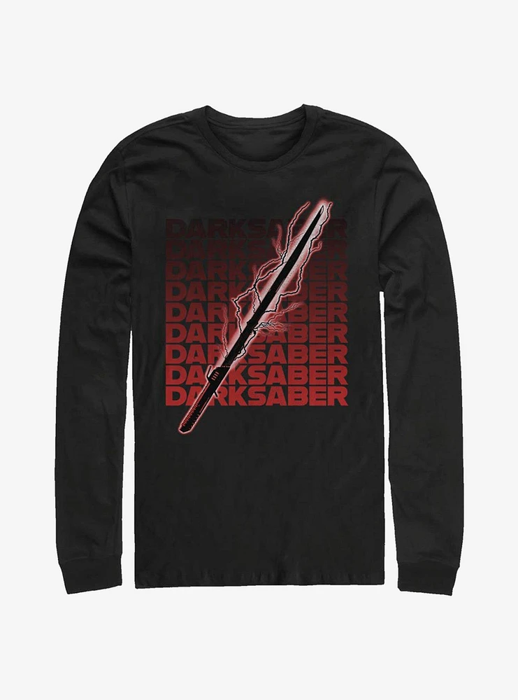 Hot Topic Star Wars The Mandalorian Darksaber Text Long-Sleeve T-Shirt