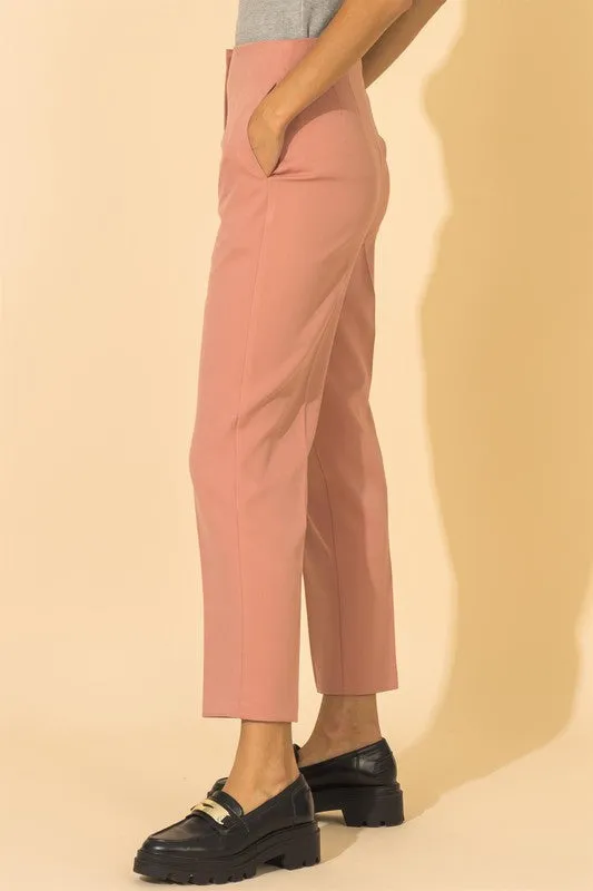 Iliana Tapered Leg Dress Pants - Mauve