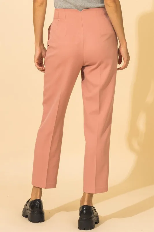 Iliana Tapered Leg Dress Pants - Mauve