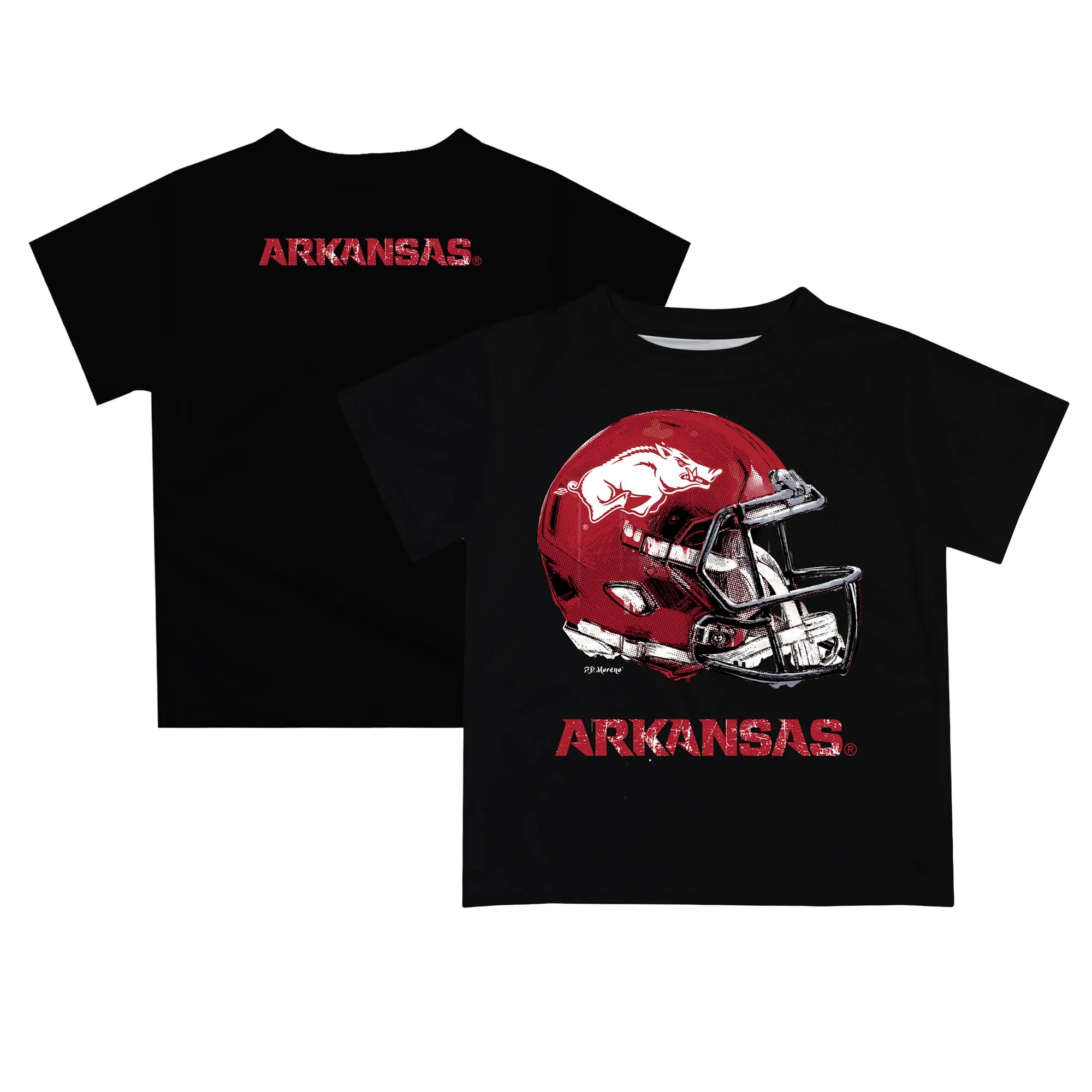 Infant Black Arkansas Razorbacks Dripping Helmet T-Shirt