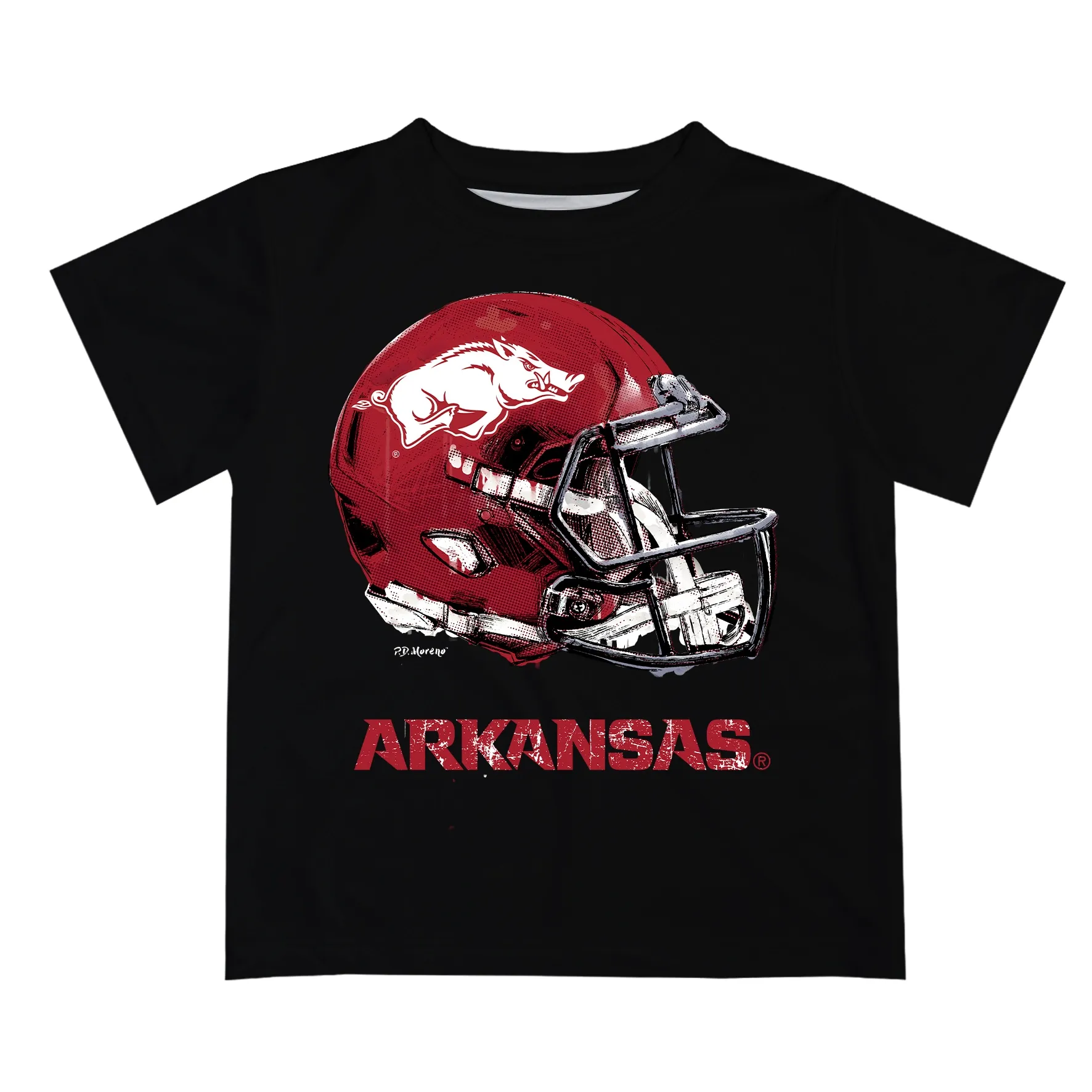 Infant Black Arkansas Razorbacks Dripping Helmet T-Shirt