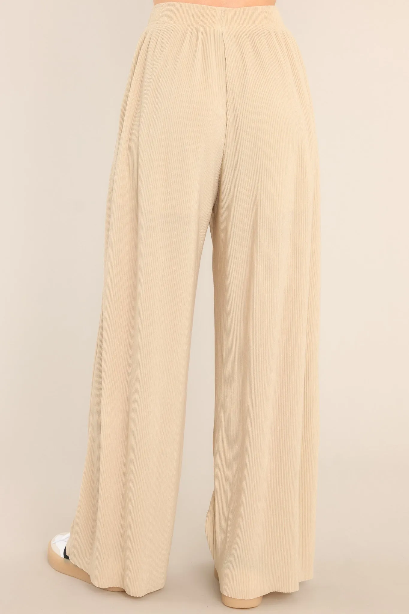 It's Your Life Natural Ribbed Wide Leg Pants