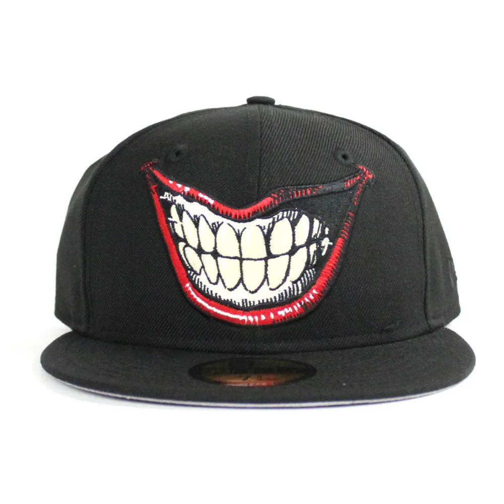 JOKER SMILE Marvel/DC Comicss New Era 59Fifty Fitted Hat (Black Gray Under Brim)