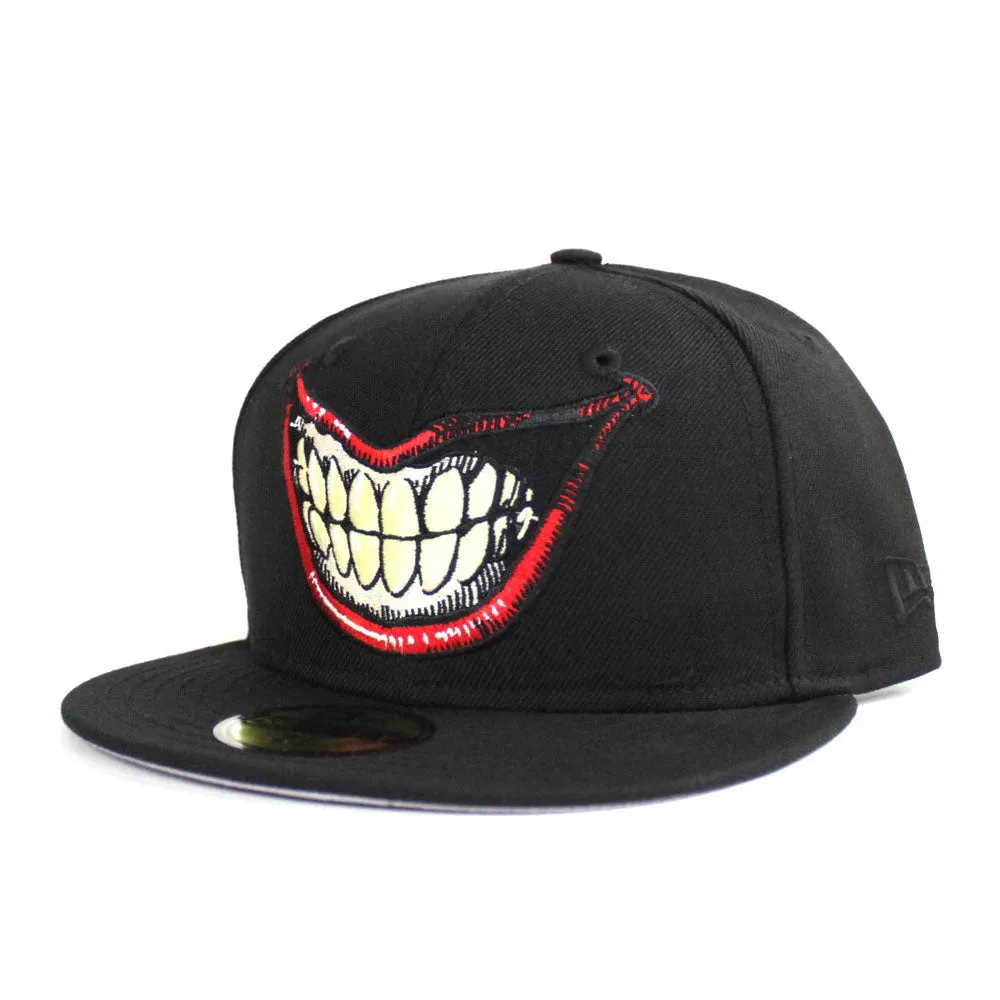 JOKER SMILE Marvel/DC Comicss New Era 59Fifty Fitted Hat (Black Gray Under Brim)