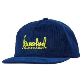 Krooked Skateboards Skript Blue / Yellow - Corduroy Snapback Hat