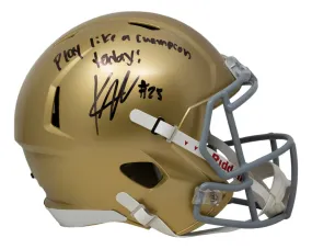 Kyren Williams Signed Notre Dame Fighting Irish Full-Size Riddell Speed Helmet Inscribed Play Like A Champion Today!