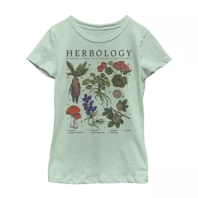 Little & Big Girls Herbology Crew Neck Short Sleeve Harry Potter Graphic T-Shirt