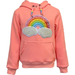 Lola + The Boys Happy Rainbow Candy Hoodie, Pink