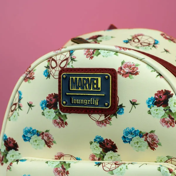 Loungefly x Marvel Spider-Man Floral Mini Backpack