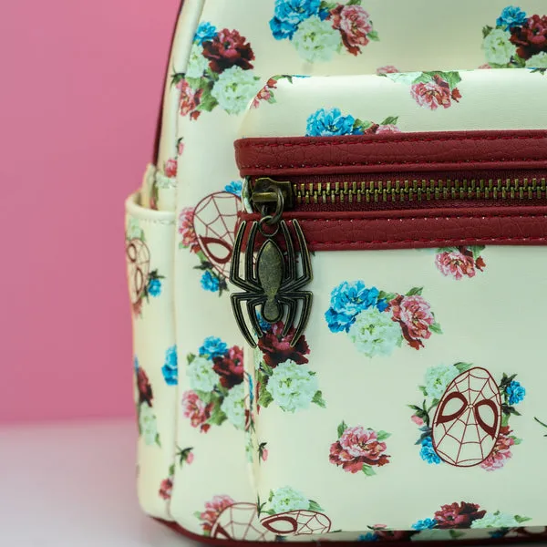 Loungefly x Marvel Spider-Man Floral Mini Backpack