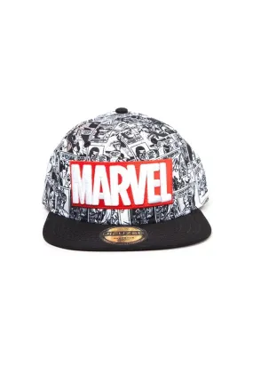 Marvel Comics - Classic Logo White/Black - Cap