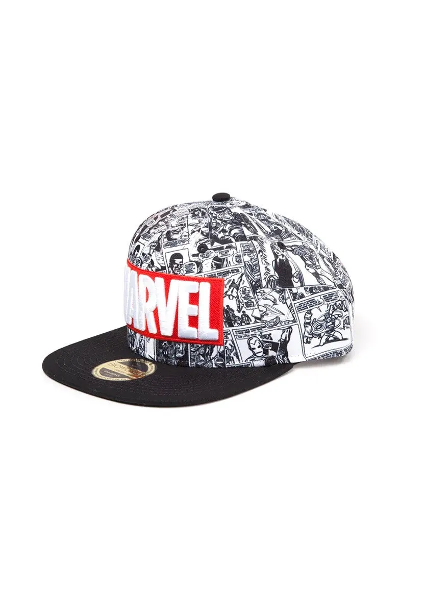 Marvel Comics - Classic Logo White/Black - Cap