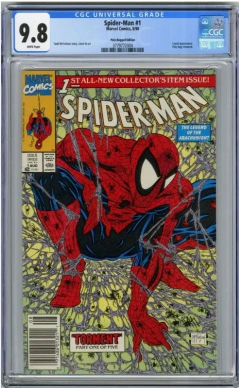 Marvel Comics Spider Man #1 8/90 - The Legend Of the Arachknight CGC Graded