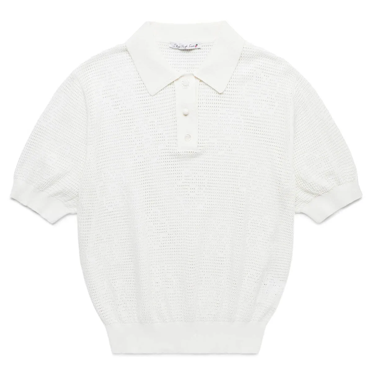 MESH KNIT POLO WHITE | Bodega