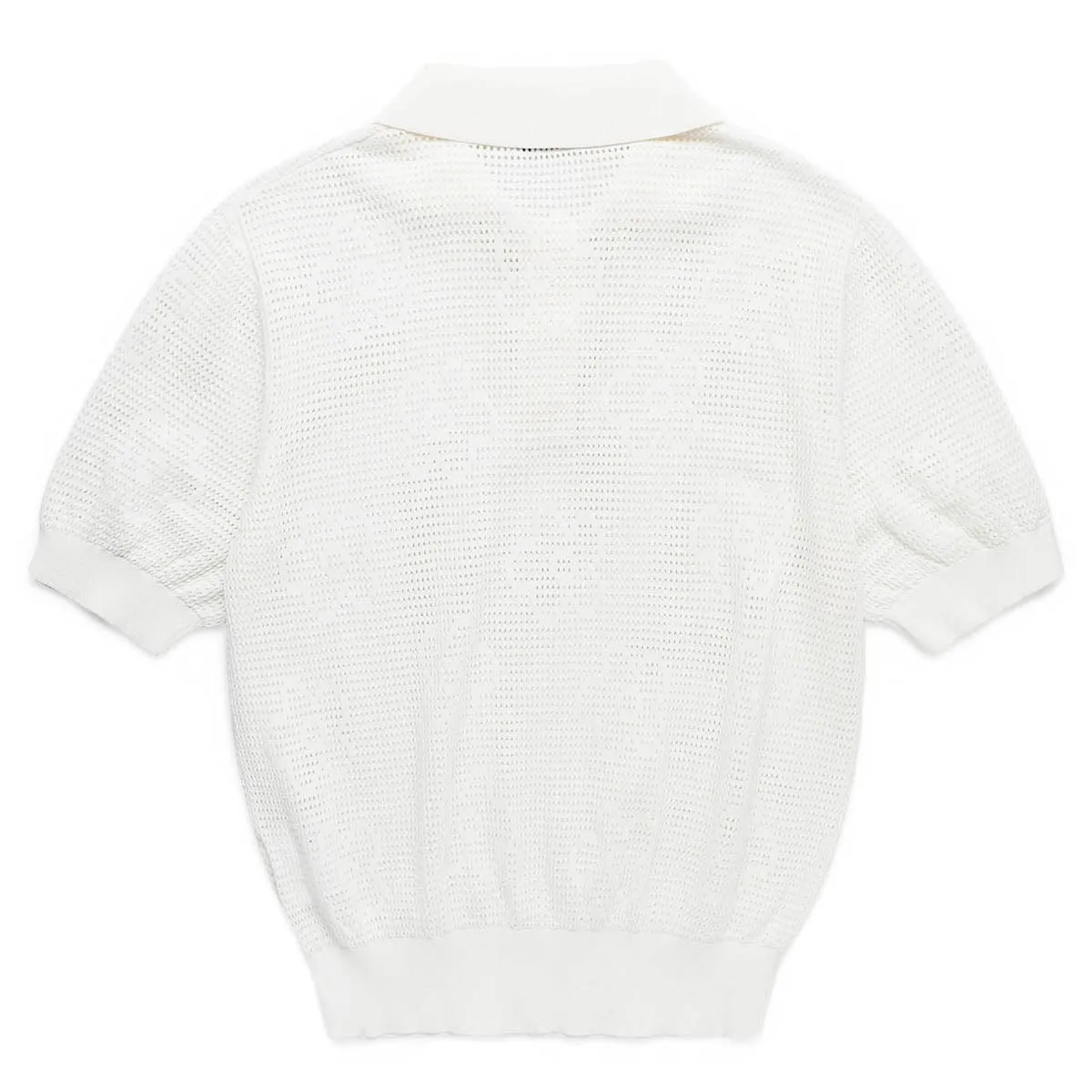 MESH KNIT POLO WHITE | Bodega