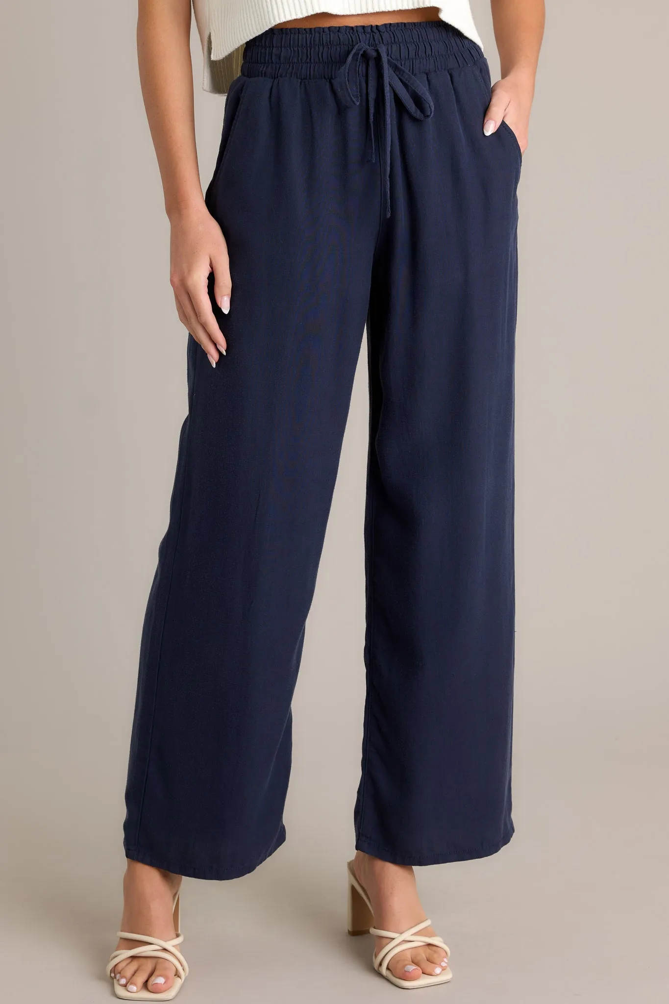 Midnight Comfort Navy Wide Leg Pants