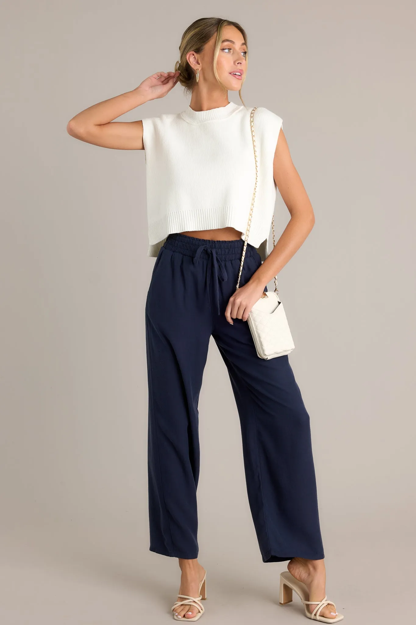 Midnight Comfort Navy Wide Leg Pants