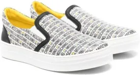 Moschino Kids all-over logo print sneakers White