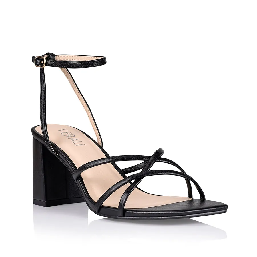 Nakita Block Heel Sandals - Black Smooth