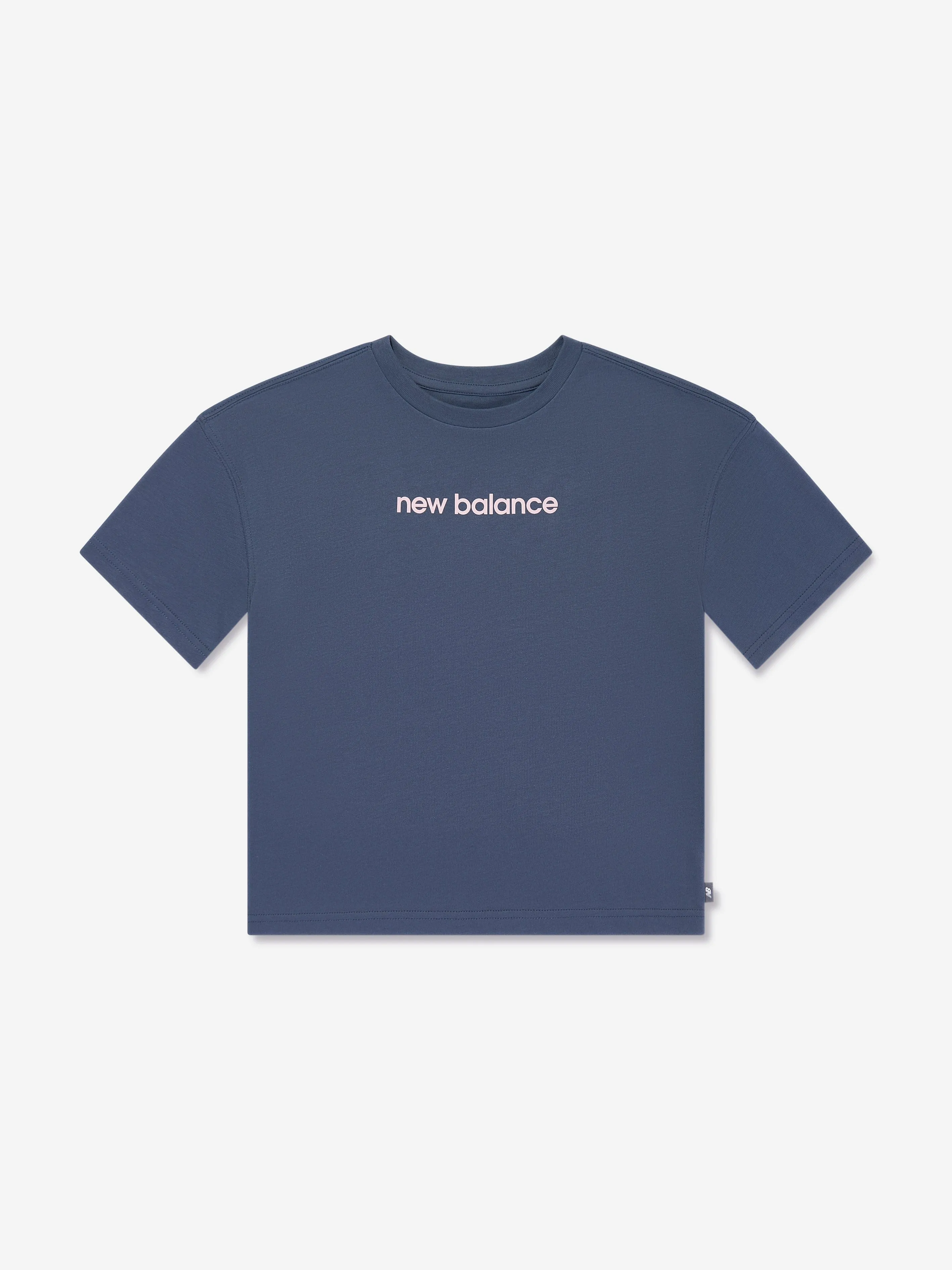 New Balance Girls Selfie Graphic T-Shirt in Blue