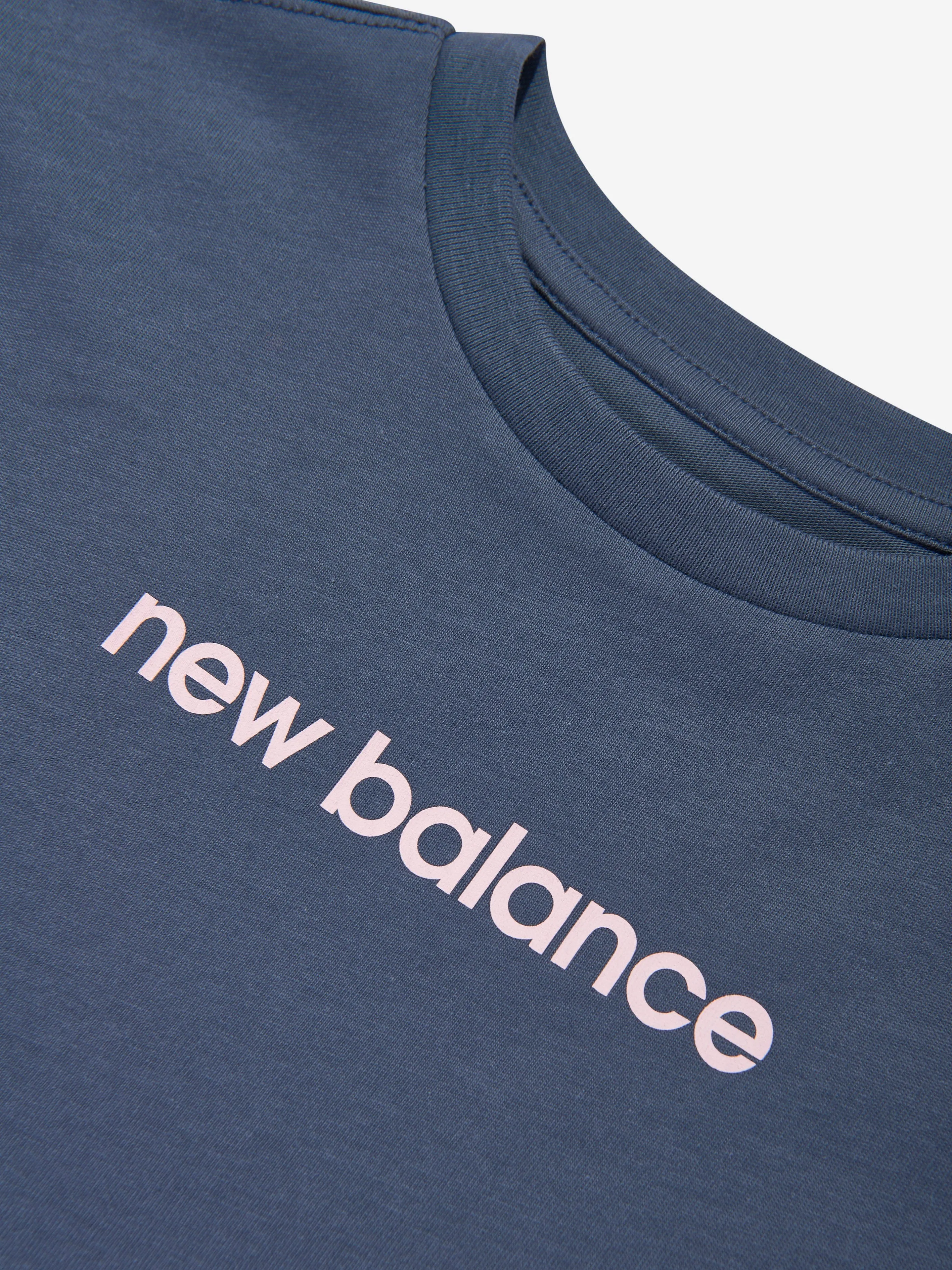 New Balance Girls Selfie Graphic T-Shirt in Blue