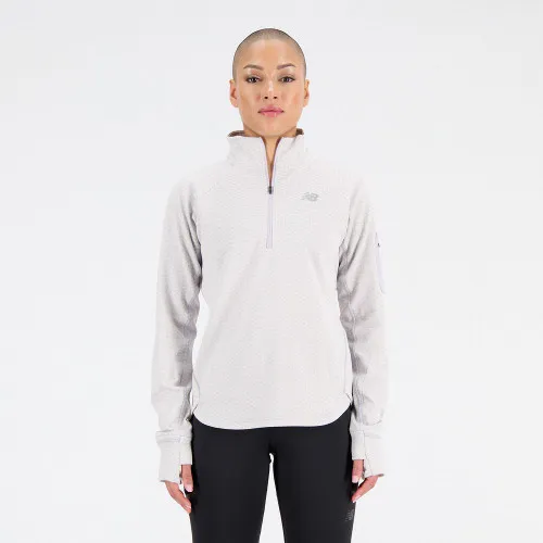 New Balance Women's NB Heat Grid Half Zip - Grey Violet Heather