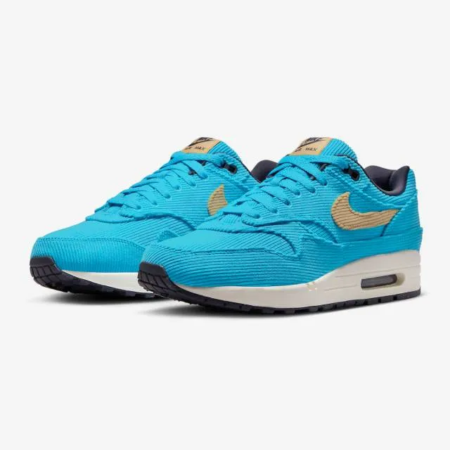 Nike air max 1 premium (corduroy baltic blue/ sesame/ gridiron/ sail) men us 8-13 fb8915-400