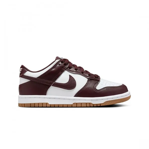 Nike Big Kids Dunk Low Bg (white / burgundy crush-gum light brown)