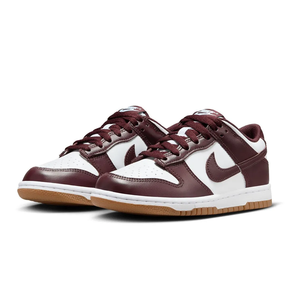 Nike Big Kids Dunk Low Bg (white / burgundy crush-gum light brown)