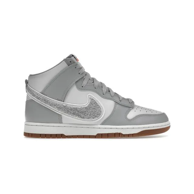 Nike dunk high (chenille swoosh/ light smoke grey/ summit white/ photon dust) men us 8-13 dr8805-003