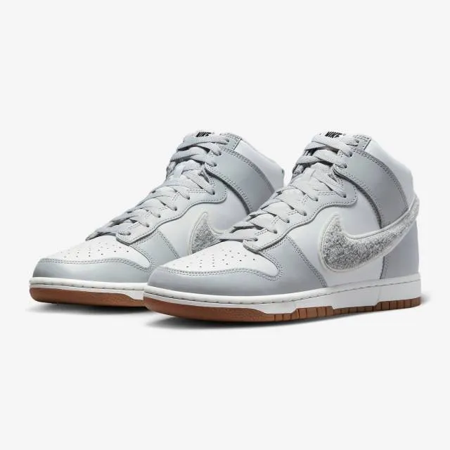 Nike dunk high (chenille swoosh/ light smoke grey/ summit white/ photon dust) men us 8-13 dr8805-003