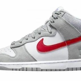 Nike dunk high light smoke grey gym red white