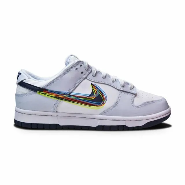 Nike dunk low 3d swoosh white grey