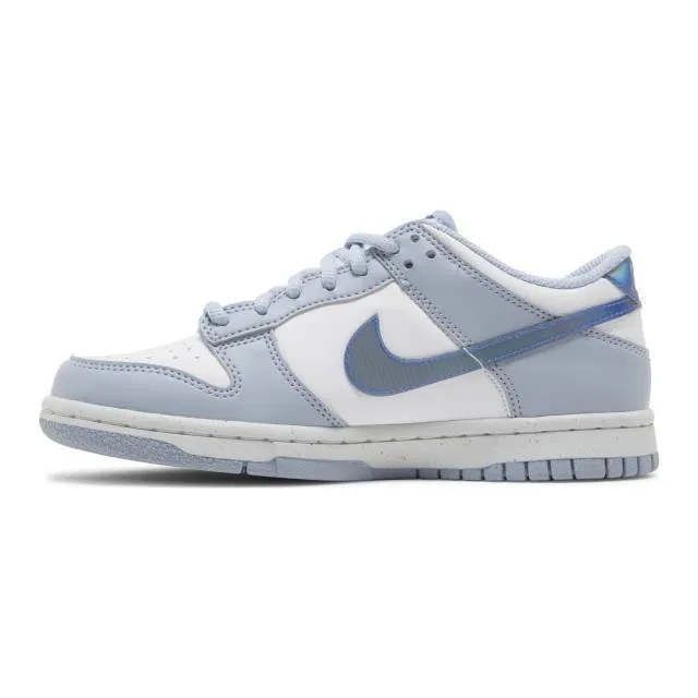 Nike dunk low next nature gs (blue whisper lenticular/ blue whisper/ white/ hyper royal) big kids 3.