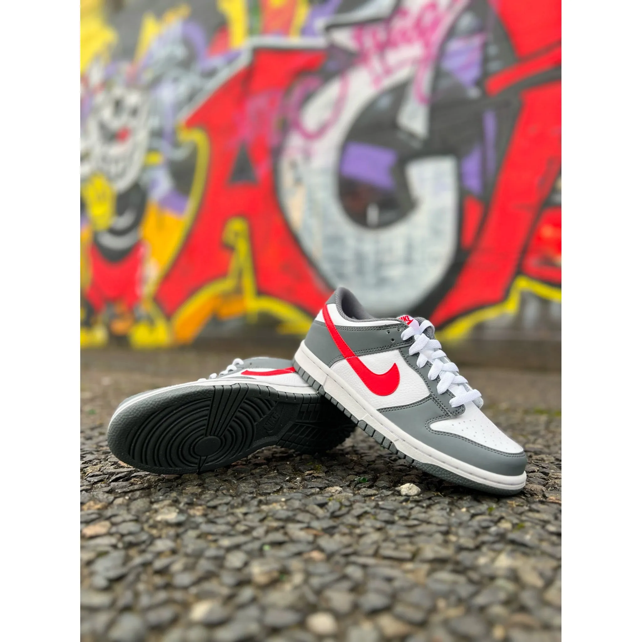 Nike Dunk Low White Grey Red (GS)