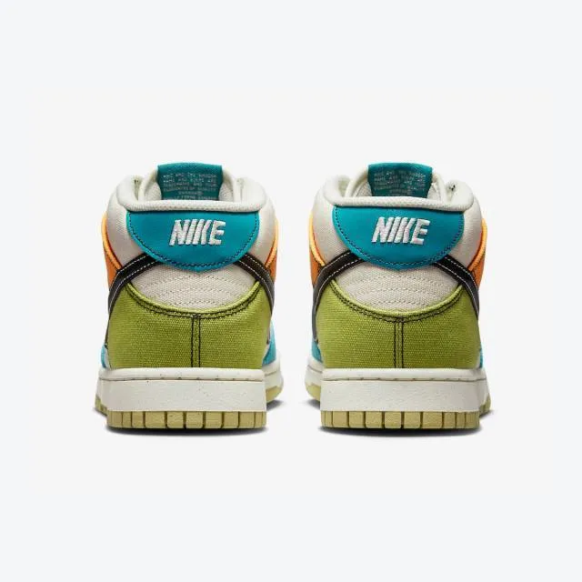 Nike dunk mid (pale ivory multi-color/ mineral teal/ moss/ black) men us 8-13 dv0830-100