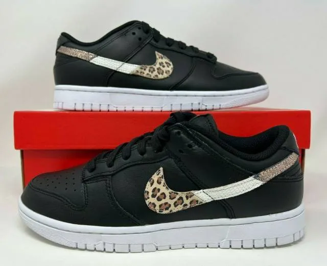 Nike w dunk low se primal black leopard 2021 women's size 9 men's 7.5 dd7099-001