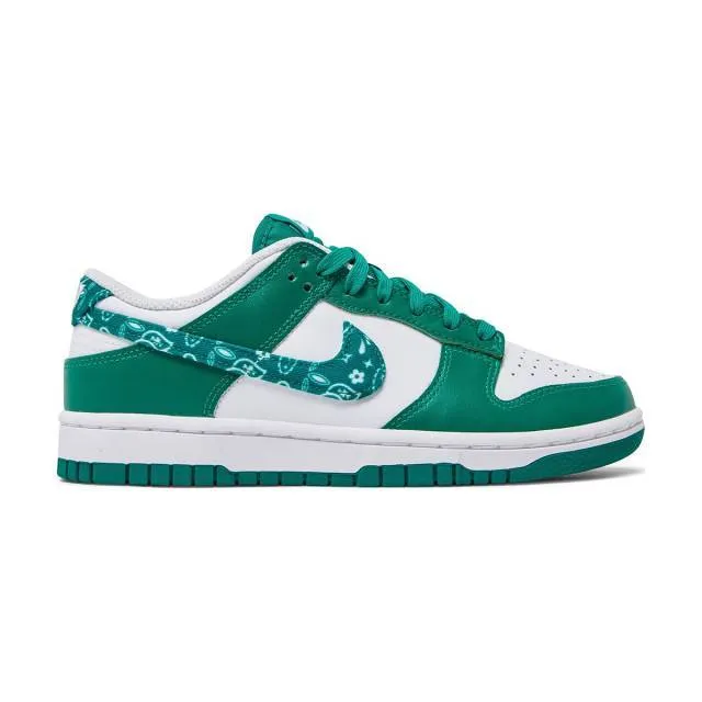 Nike women's dunk low essential (green paisley/ white/ malachite)